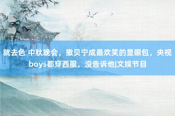 就去色 中秋晚会，撒贝宁成最欢笑的显眼包，央视boys都穿西服，没告诉他|文娱节目